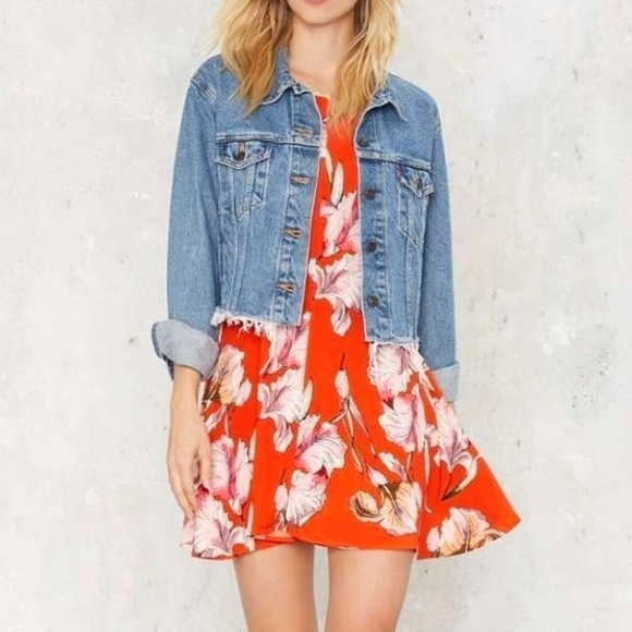 MINKPINK Tangerine Dream Orange High Neck Mini Swing Dress Size Small - Picture 1 of 10